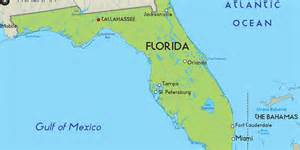 Florida on the map
