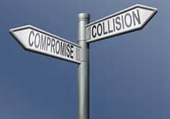 Street sign for Compromise and Collision