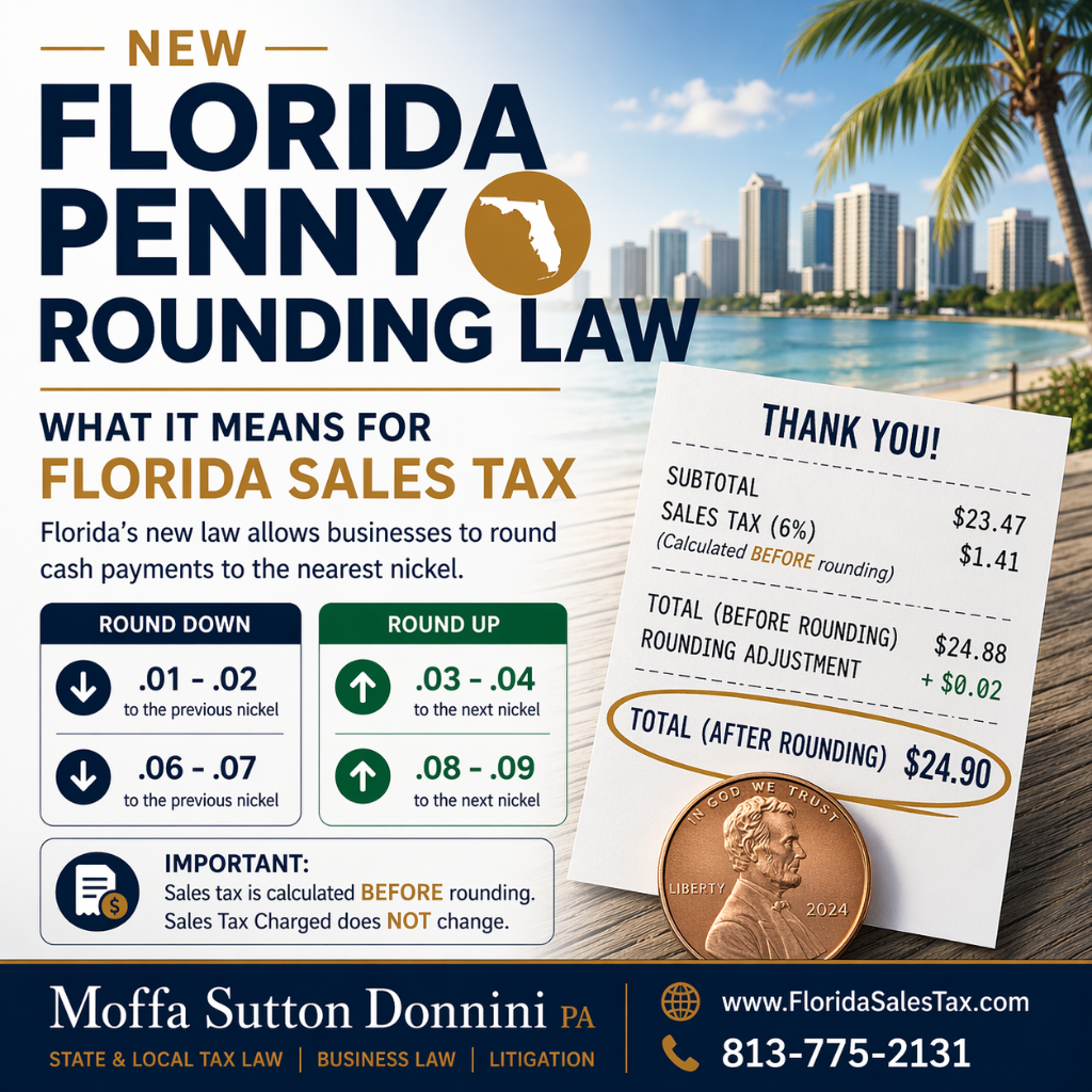 FLORIDA'S NEW PENNY ROUNDING LAW: WHAT IT MEANS FOR SALES TAX